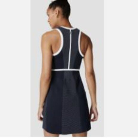Sweaty Betty Interval Gym Tennis Seamless Dress Medium Navy Blue - Picture 3 of 14